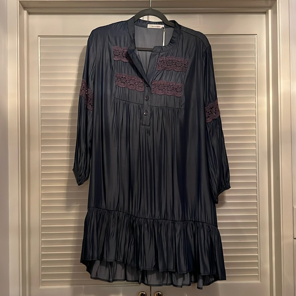 NWT Stevie sister, mod goddess denim dress size L